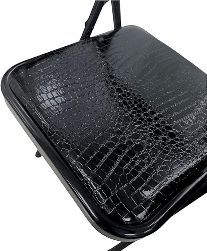 Premium Snake Skin Folding Chair. Padded Seat, Stainless Steel Frame, Multi-Functional & Portable for Home, Office, Outdoor & Events