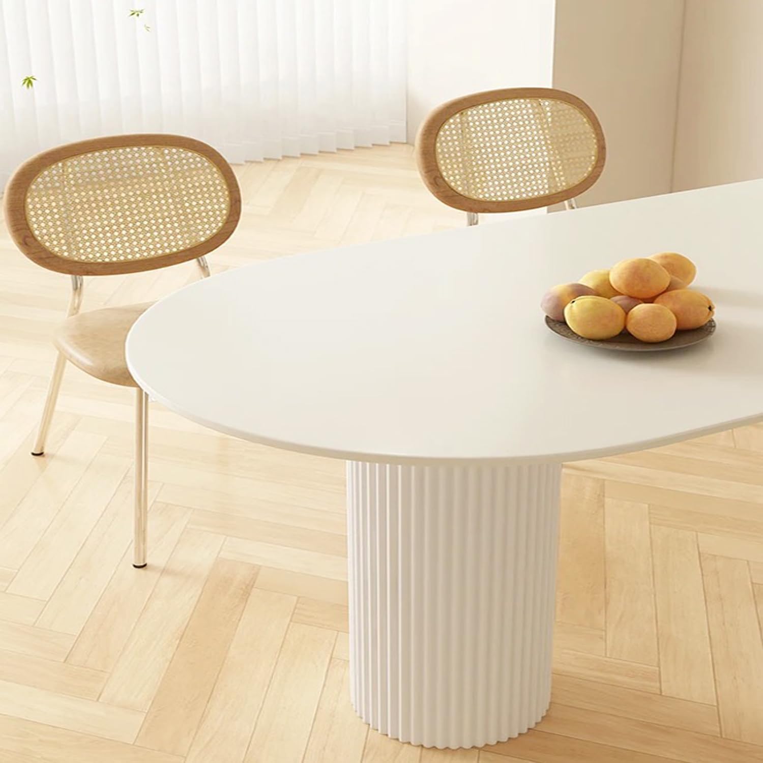 Kutis Modern Round Corner Kitchen Dining Table,Heavy Duty Slate Sturdy Indoor Table, Small Space Kitchen Furniture for Bar Living Room Office Leisure Coffee Table (120 x 60 x 75 CM).