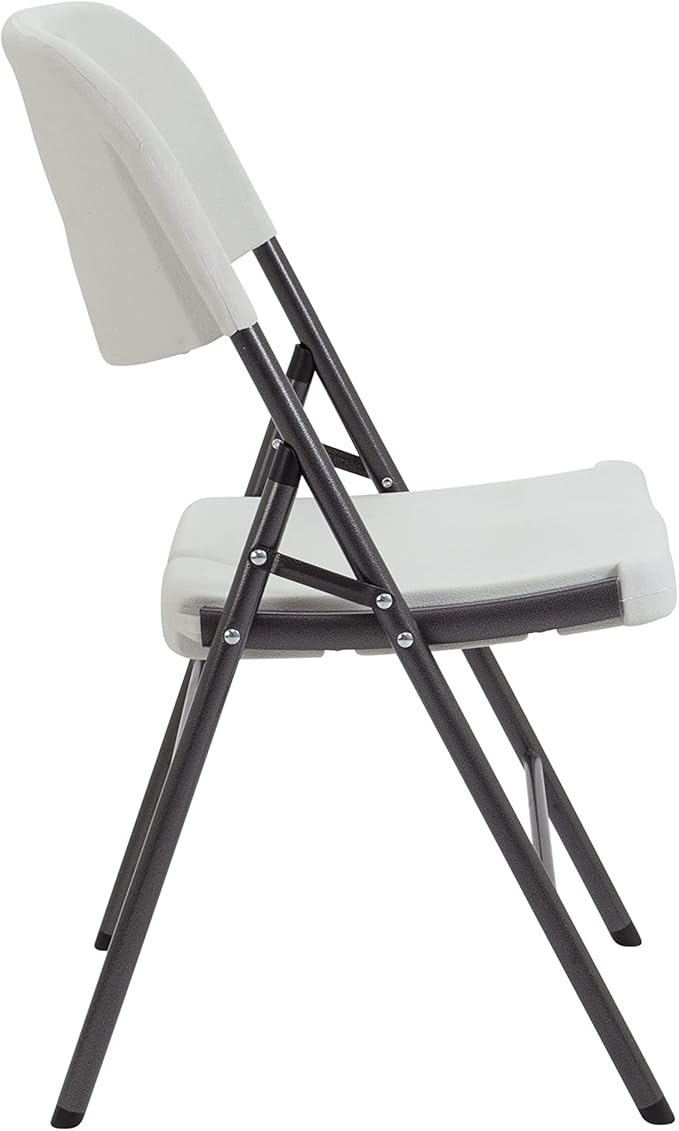 Folding Plastic Chair Molded Seat & Back Stackable Indoor Outdoor, Steel Frame, Heavy Duty-GCC Home Center