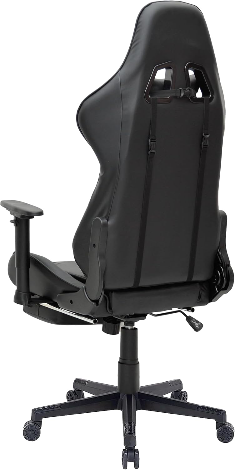 Multi Home Furniture Modern design Best Executive gaming chair MH-8886-Black for Video Gaming Chair for Pc with fully reclining back and head rest amd footrest and soft leather (Black)