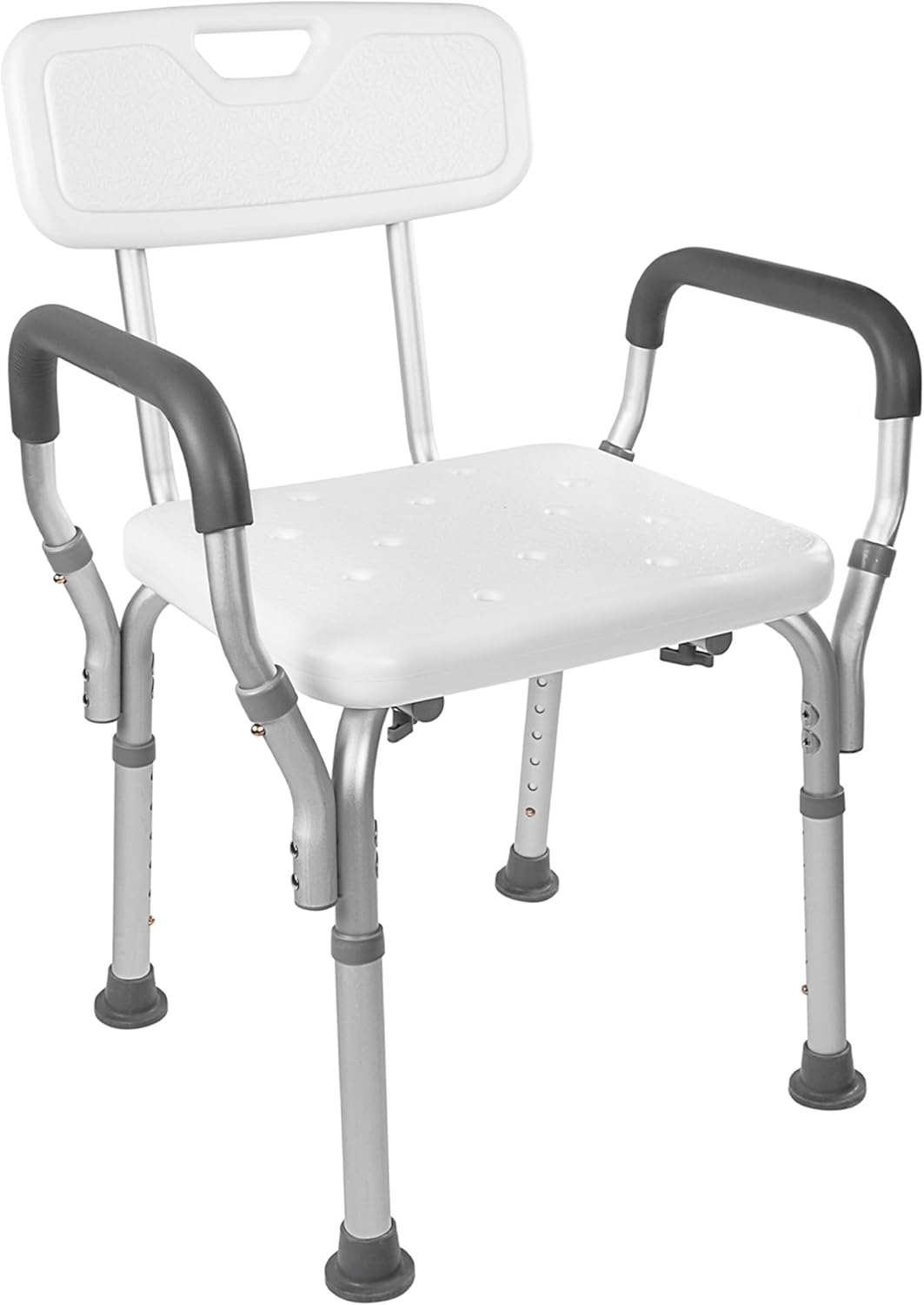 Vaunn Medical Shower Chair Bath Seat With Padded Arms, Removable Back and Adjustable Legs, Supports up to 350 lbs