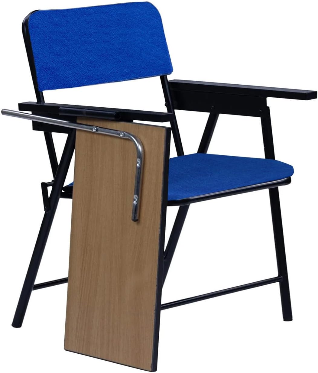 Spacecrafts® Folding Cushion Study Chair | Space Saving | Desk Chair | Powder Coated with Cushion | Blue Color (with WRITING PAD)