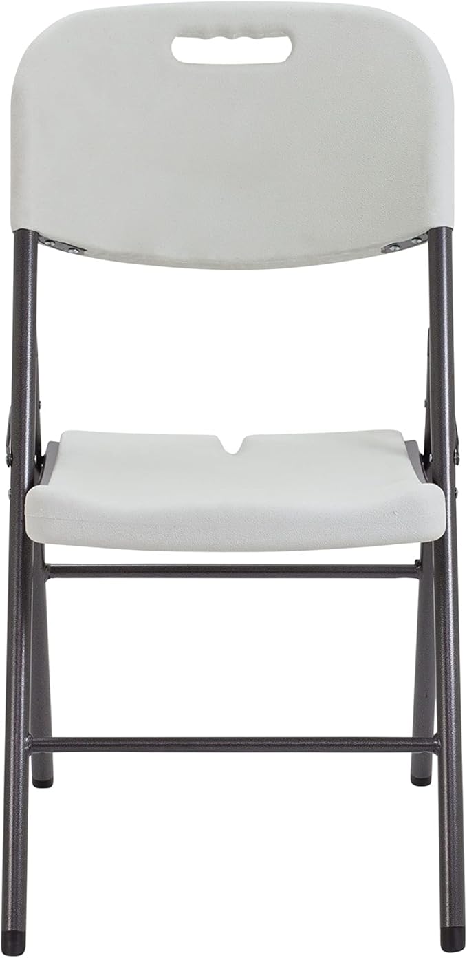Folding Plastic Chair Molded Seat & Back Stackable Indoor Outdoor, Steel Frame, Heavy Duty-GCC Home Center