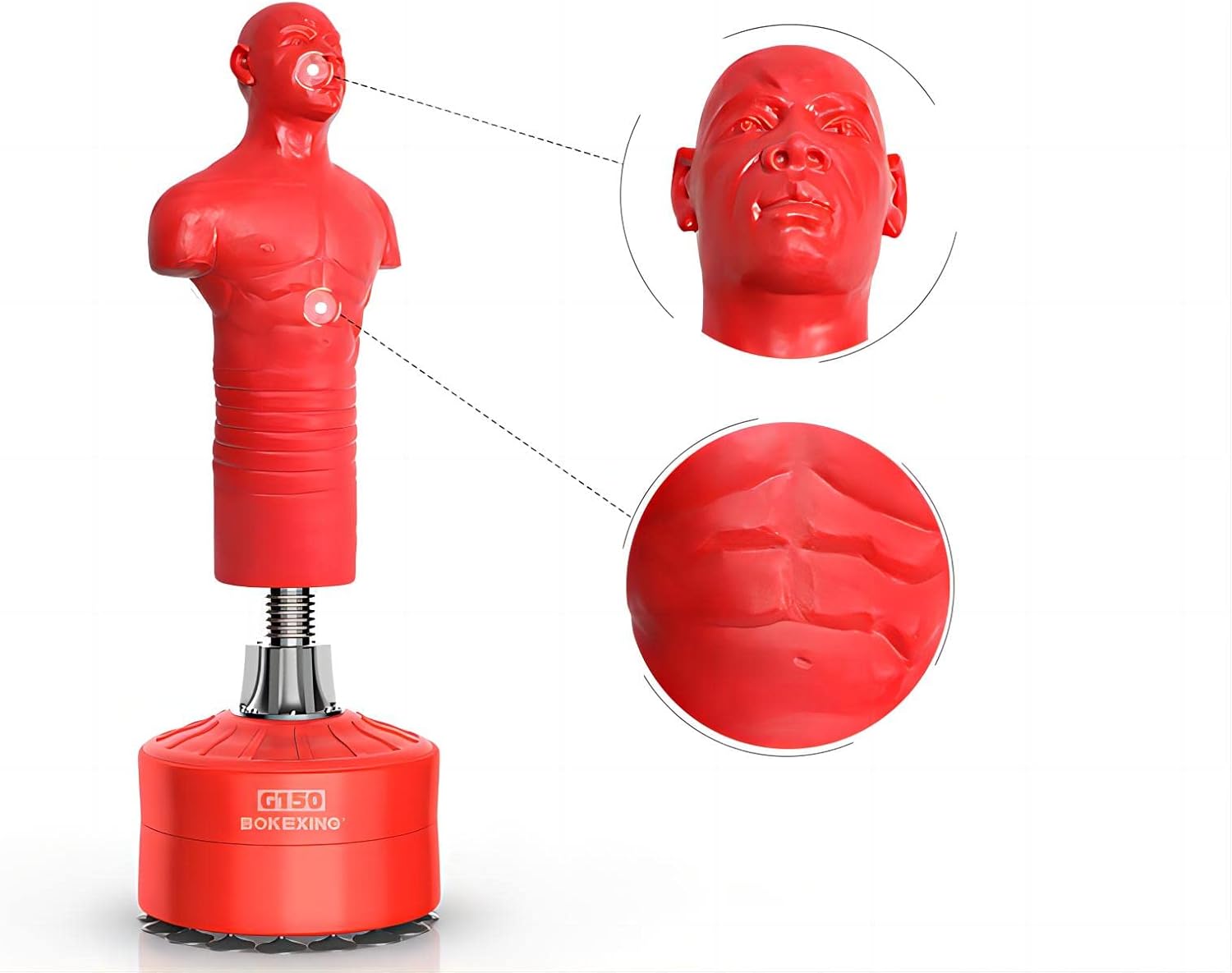 COOLBABY Boxing Dummy, Full Body Punching Man Boxing Stand, Silastic Punching Bag Heavy Duty Punch Bag Punching Stand Kick Boxing Stand Training Human Shape Kickboxing Bag Stand Dummy Person Shape