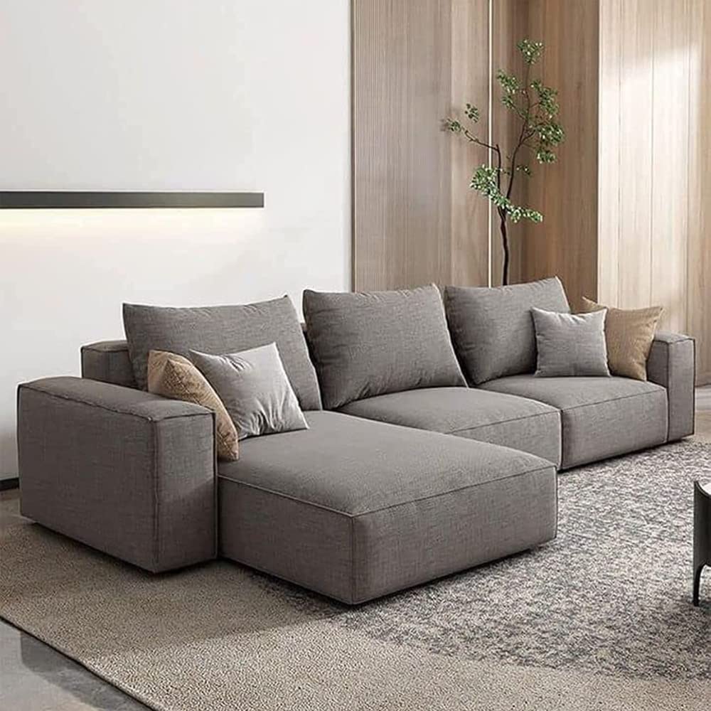 Karnak Sectional Sofa With Cushions L-Shaped Comfortable Living Room Sofa Color (Brown)-GCC Home Center