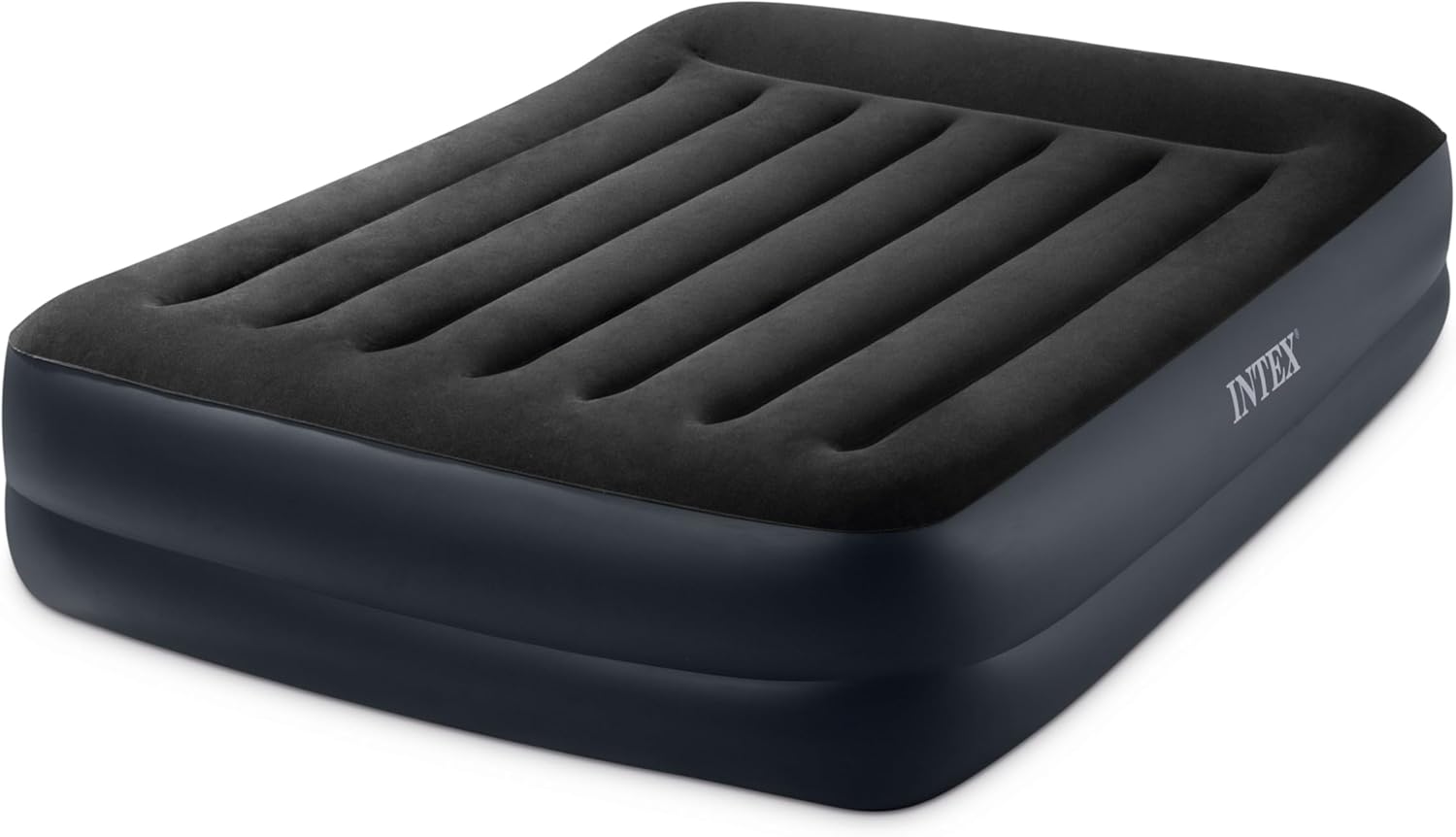 Intex Airbed Inflatable Double Mattress With Bulit In Electric Pump,152 X 203 X 42 Cm, 64124, Black, Durabeam Queen Pillow Rest Airbed W/E.Pump152X203X42, 64124