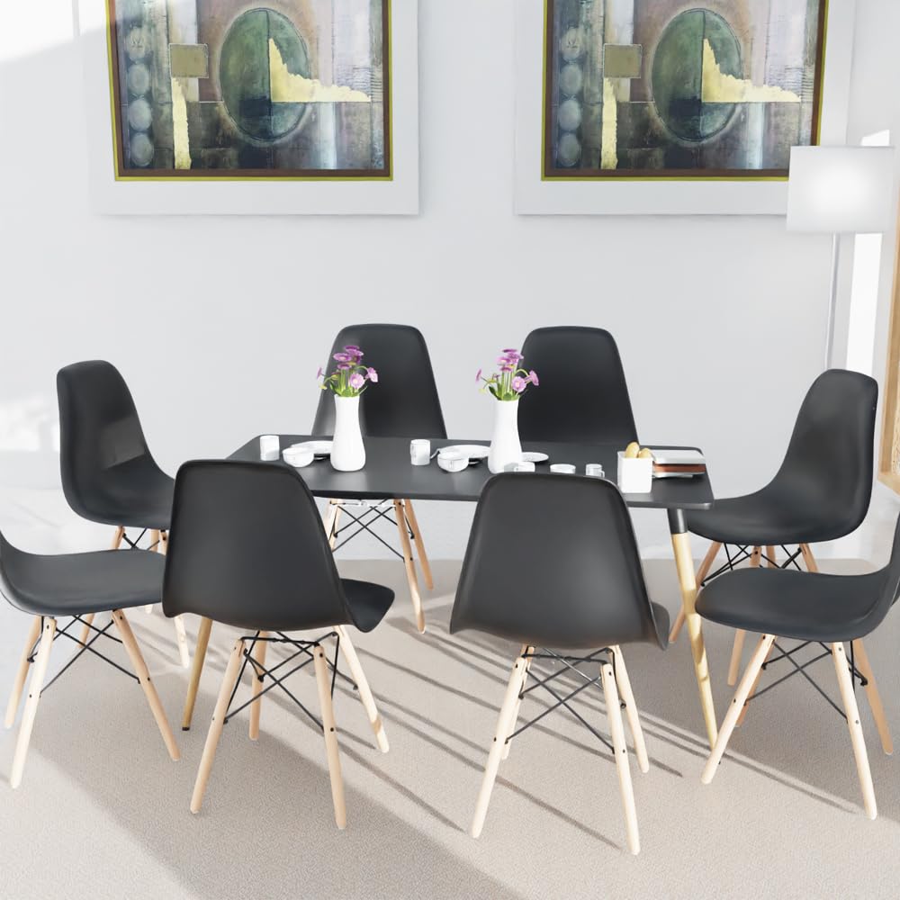 Mahmayi TJ HYT08 60DIA Round Pantry Table - Quad Leg base - Versatile for Home Office, Bistro, Balcony, Lawn, and Breakfast Nook - Fits Any Urban Decor Theme, Sturdy & Easy to Clean- Black(60cm)