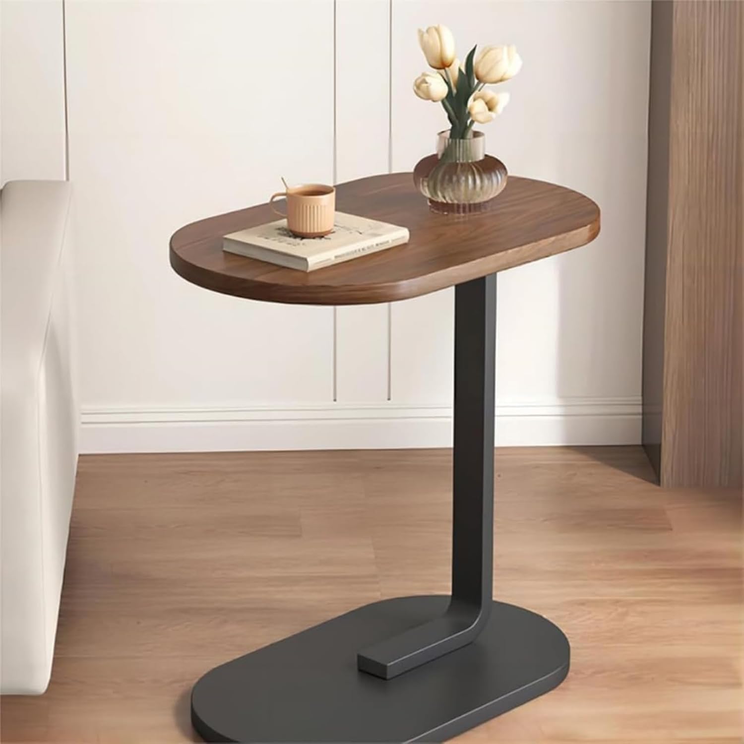 Baoly Narrow Side Table for Small Spaces, Small End Table, Small Side Table for Couch, Small Coffee Table for Living Room, Bedroom, Brown-GCC Home Center