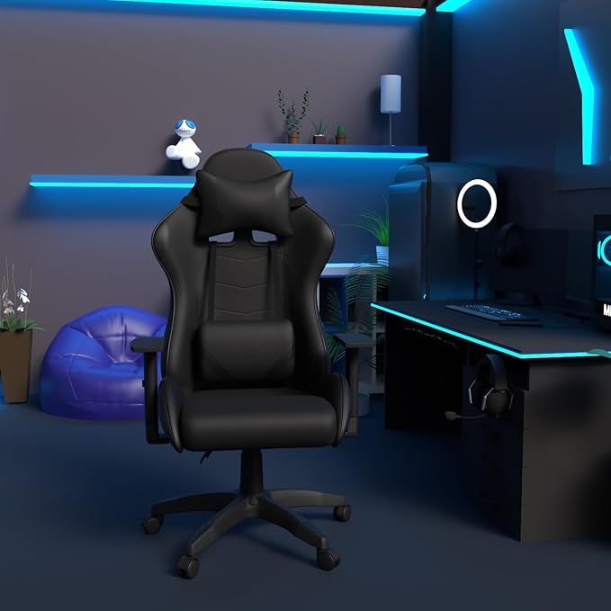 High Back Ergonomic Swivel Gaming Chair With Adjustable Backrest-GCC Home Center