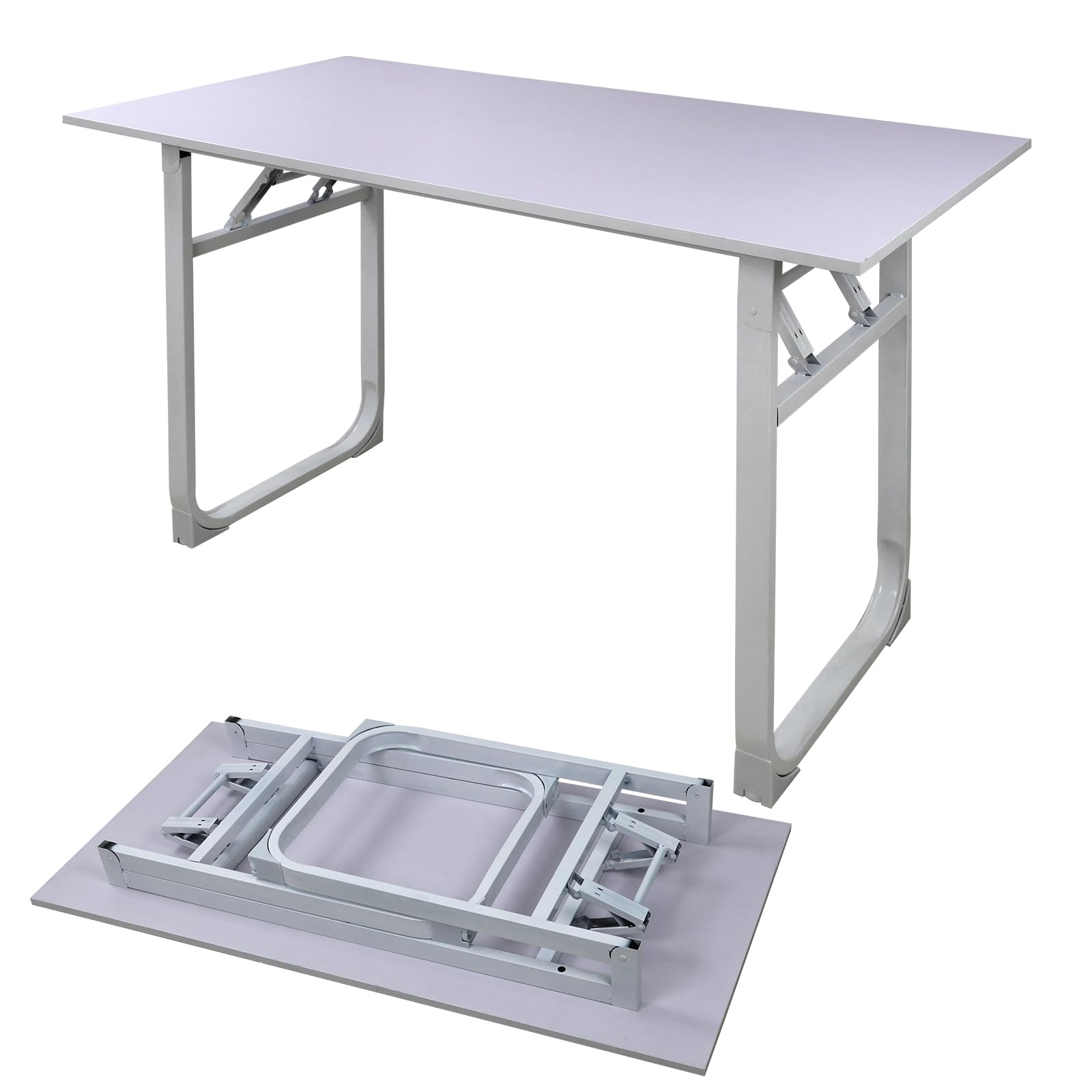 Adjustable Folding Desk No Install, Portable and Compact Computer Walnut Table Office Table for Home, Office, Study, Dining, Camping, Picnic, and BBQ (Yellow, 80 * 40 * 75cm)-GCC Home Center