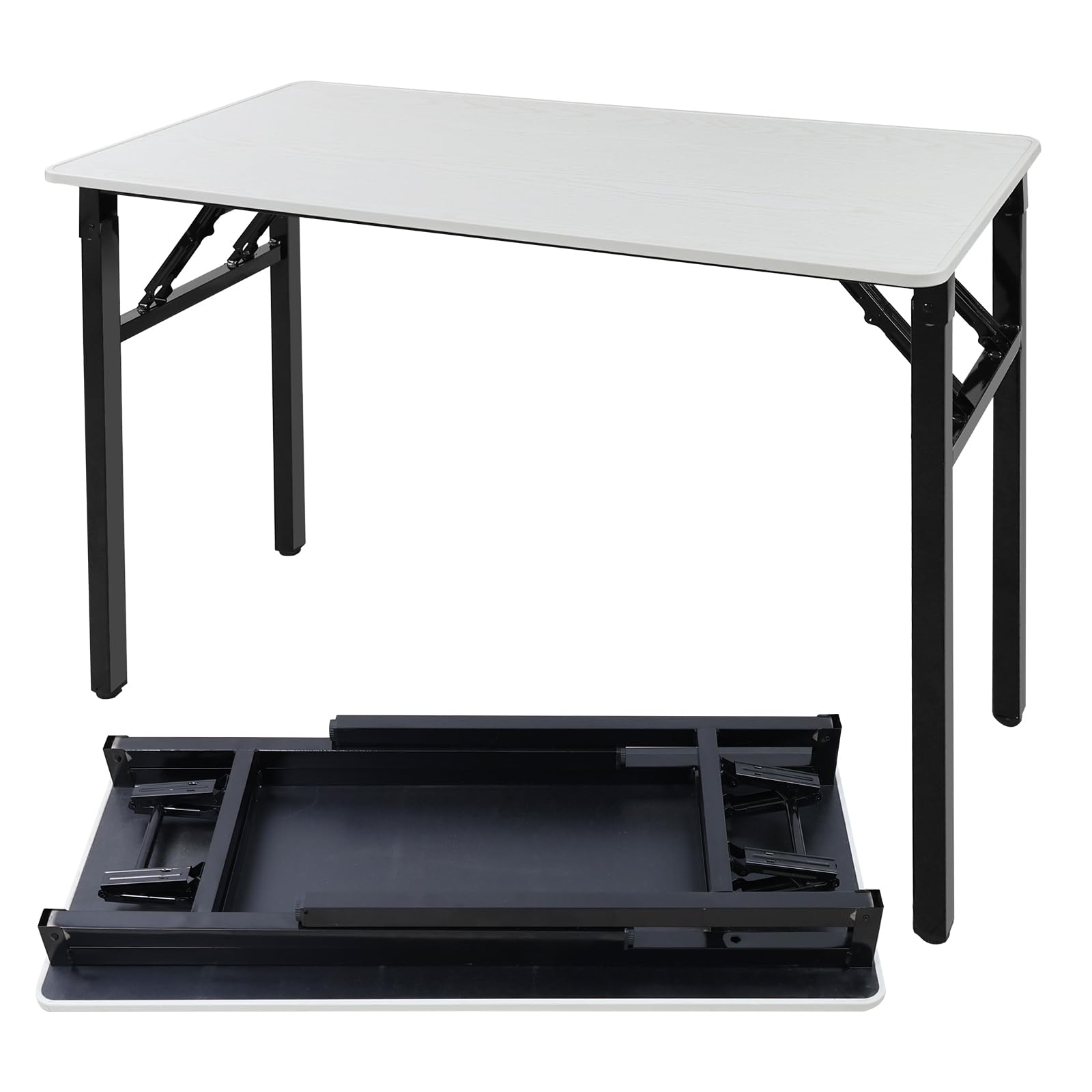 Adjustable Folding Desk No Install, Portable and Compact Computer Walnut Table Office Table for Home, Office, Study, Dining, Camping, Picnic, and BBQ (Yellow, 80 * 40 * 75cm)-GCC Home Center