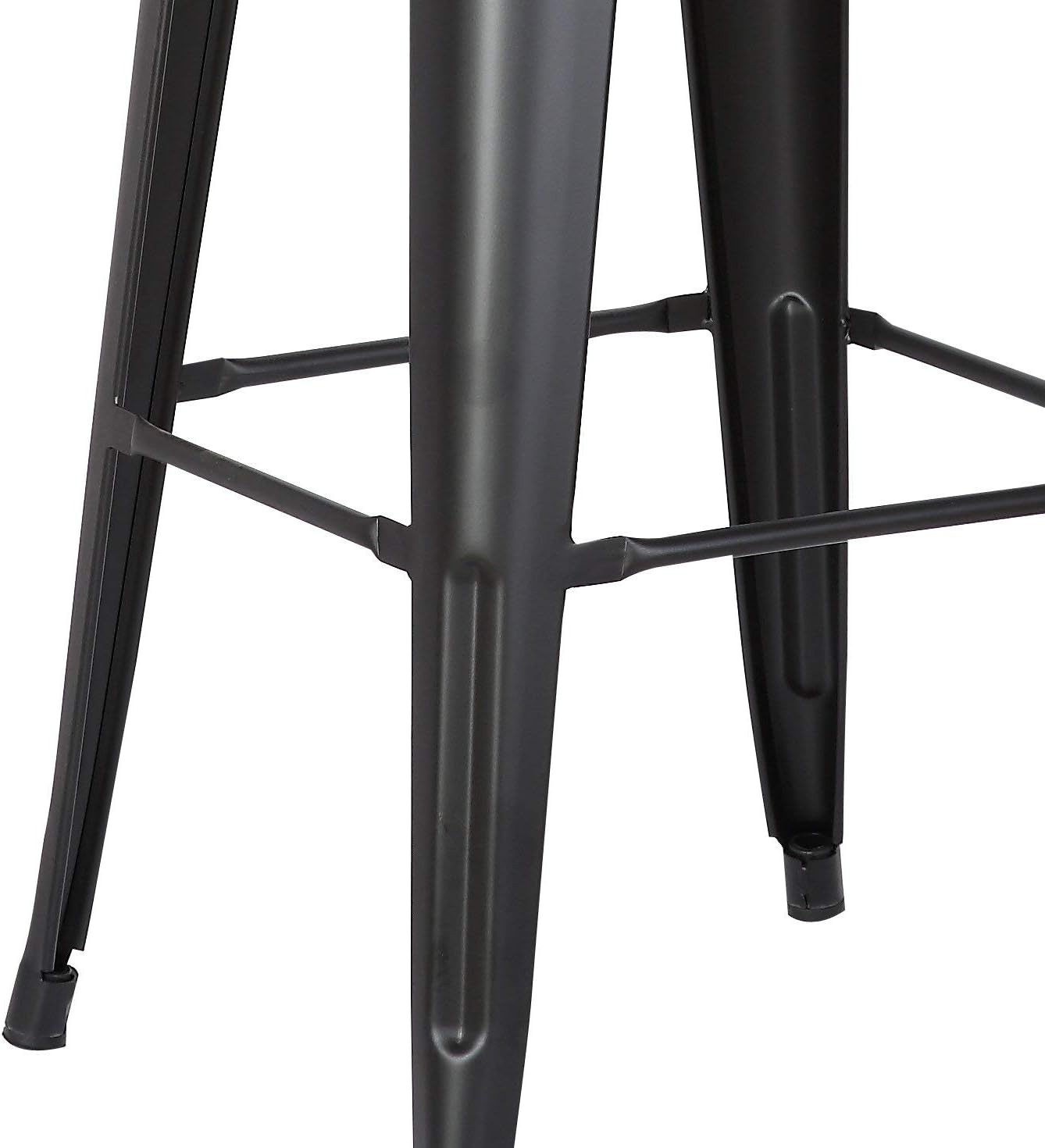 LANNY 76CM Metal Bar Stools High Backless Stools Bar Height Stools Patio Furniture Indoor/Outdoor Stackable Kitchen Stools Dining Chair (Matt Black)-GCC Home Center