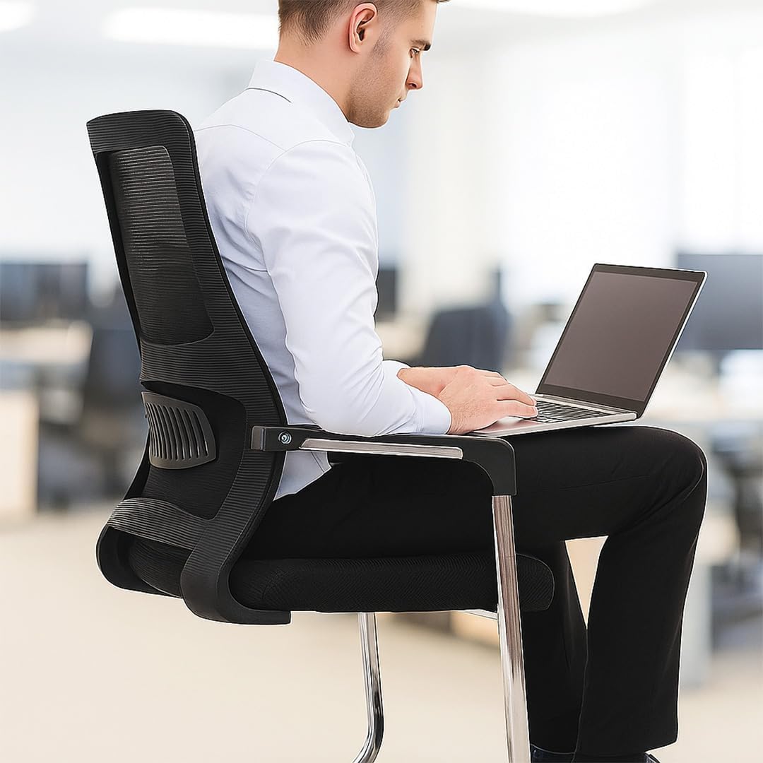 Multi Home Furniture Black Mesh Office Chair, Executive Chair – Ergonomic Chair Office Chair for Home with Back Support, Heavy Duty Steel Frame, Comfortable Seat – Use for Computer Chair, Study Chair