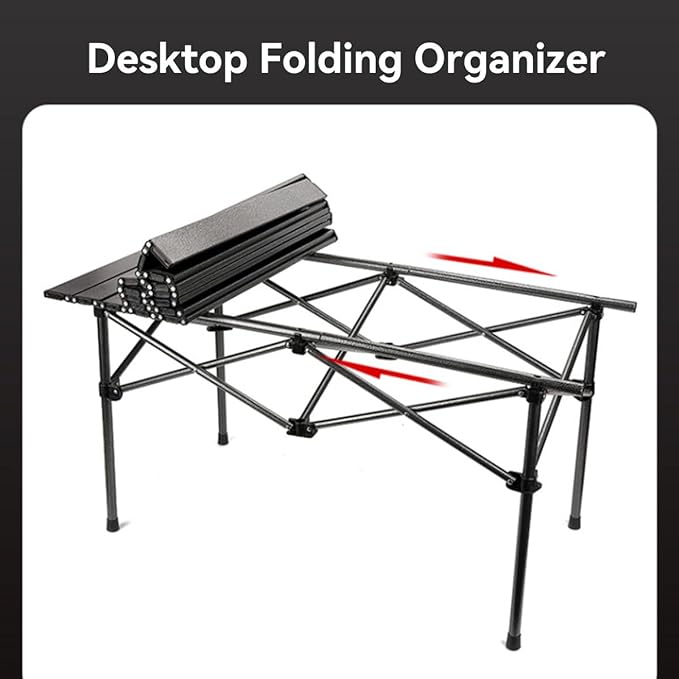 Outdoor Camping Folding Table – Lightweight Aluminum Tabletop with Carry Bag