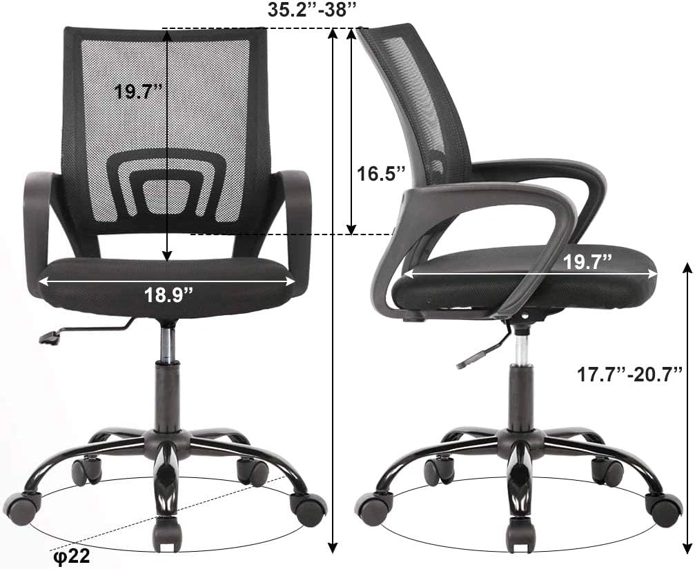 Galaxy Design Ergonomic Computer Desk Chair For Office & Gaming With Back & Lumbar Support Colour Black - AModel GDF-7825.-GCC Home Center