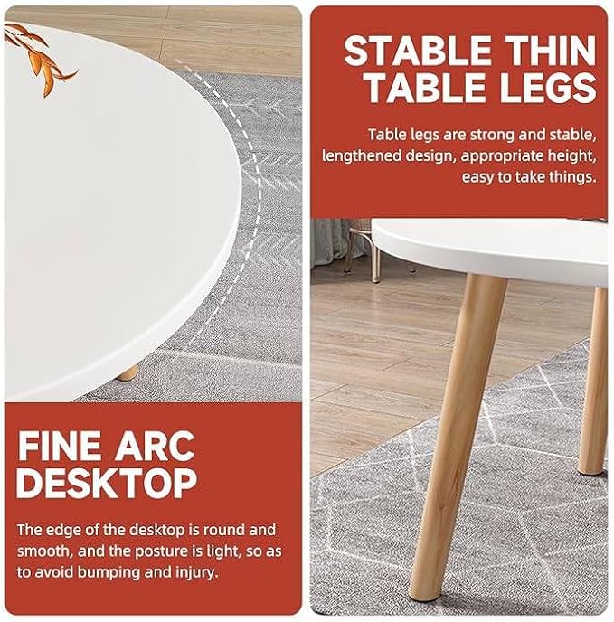 Modern Coffee Table, 2-Tier Oval Side Table (120x60cm)