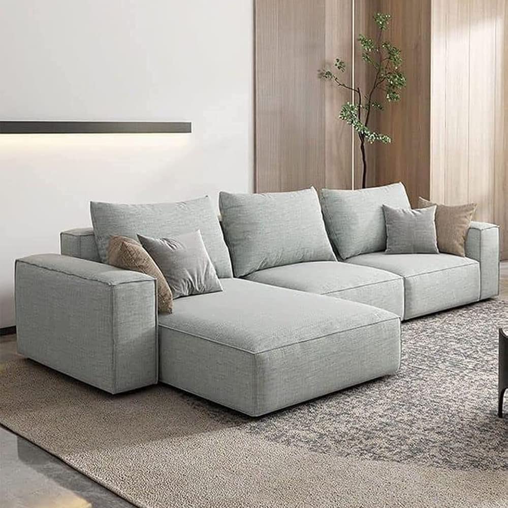 Karnak Sectional Sofa With Cushions L-Shaped Comfortable Living Room Sofa Color (Brown)-GCC Home Center