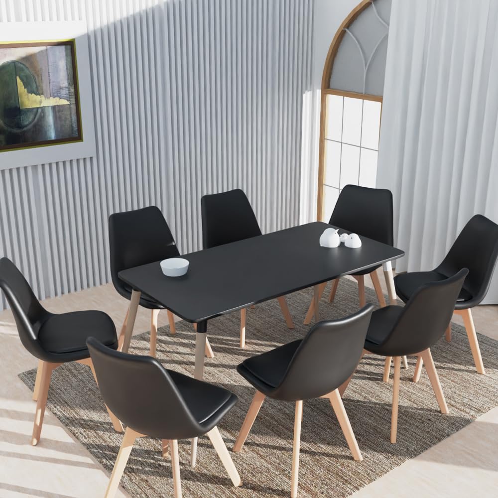 Mahmayi TJ HYT08 60DIA Round Pantry Table - Quad Leg base - Versatile for Home Office, Bistro, Balcony, Lawn, and Breakfast Nook - Fits Any Urban Decor Theme, Sturdy & Easy to Clean- Black(60cm)