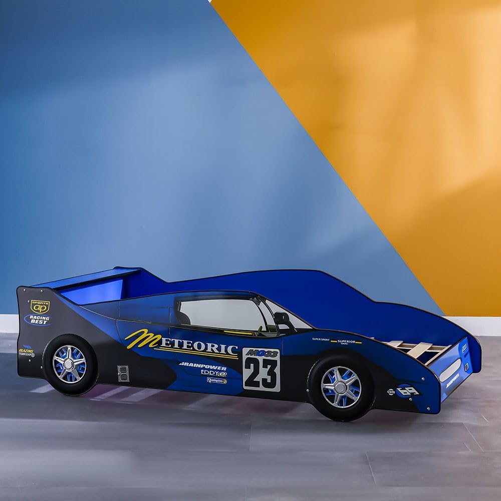 Ranger Meteoric 90x190 Kid Car Bed | Modern Design Kids Single Bed Frame Furniture | Comfortable Bed (Mattress Not Included) L208xW97.5xH69.2cm