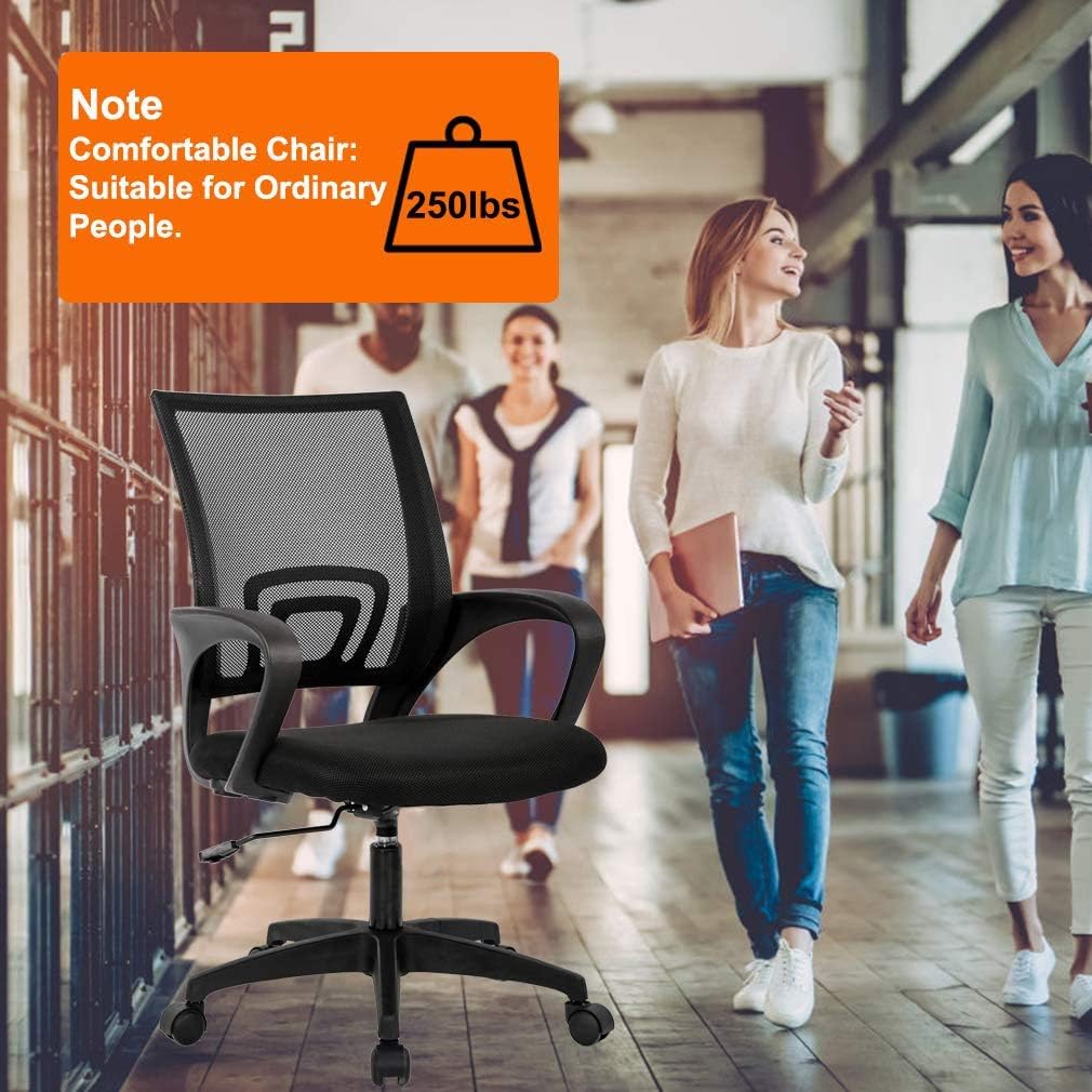 Galaxy Design Ergonomic Computer Desk Chair For Office & Gaming With Back & Lumbar Support Colour Black - AModel GDF-7825.-GCC Home Center