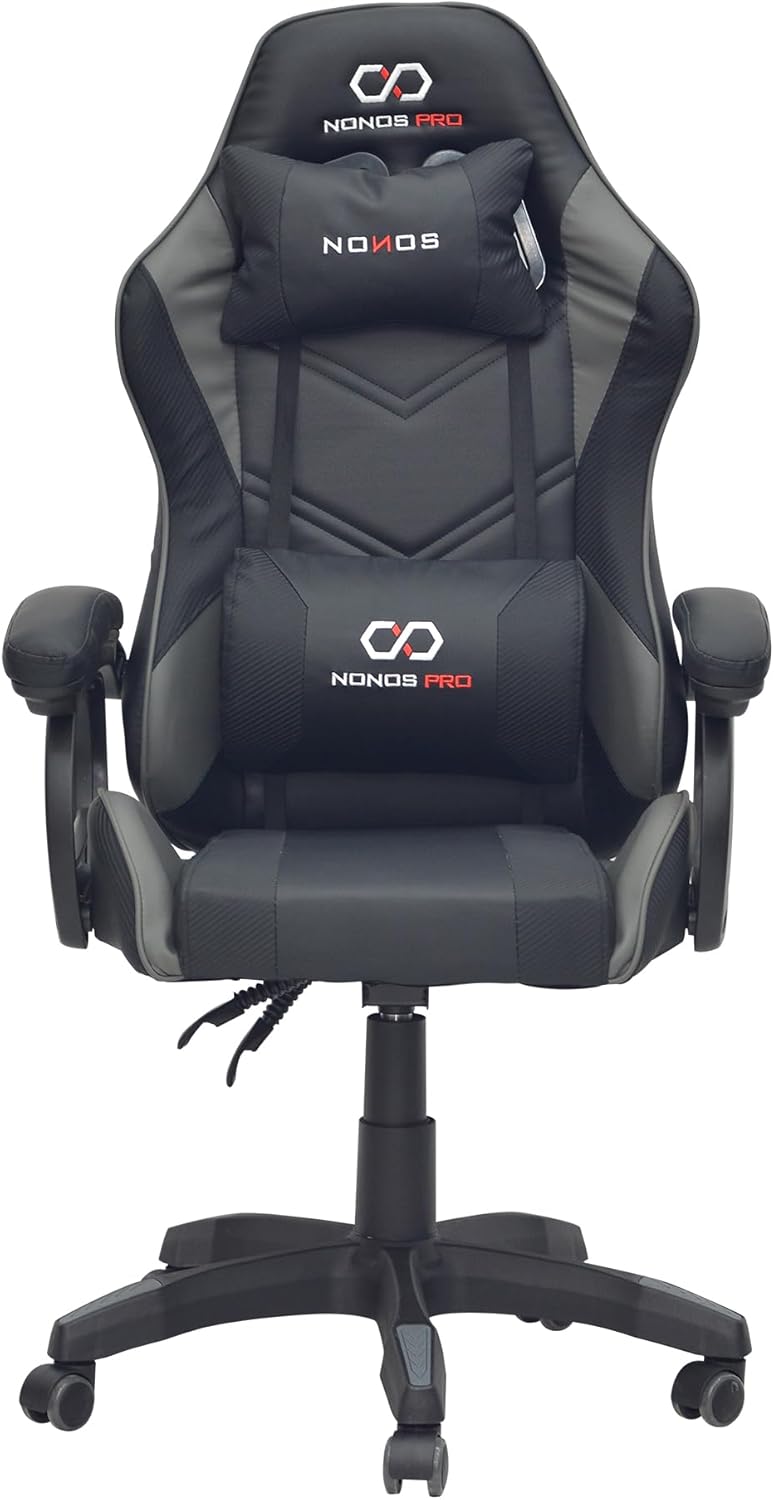 Modern design Gaming chair MH-FR44-Grey-blk It has HeadRest and Arm rest material Pu leather - Grey,Black-GCC Home Center