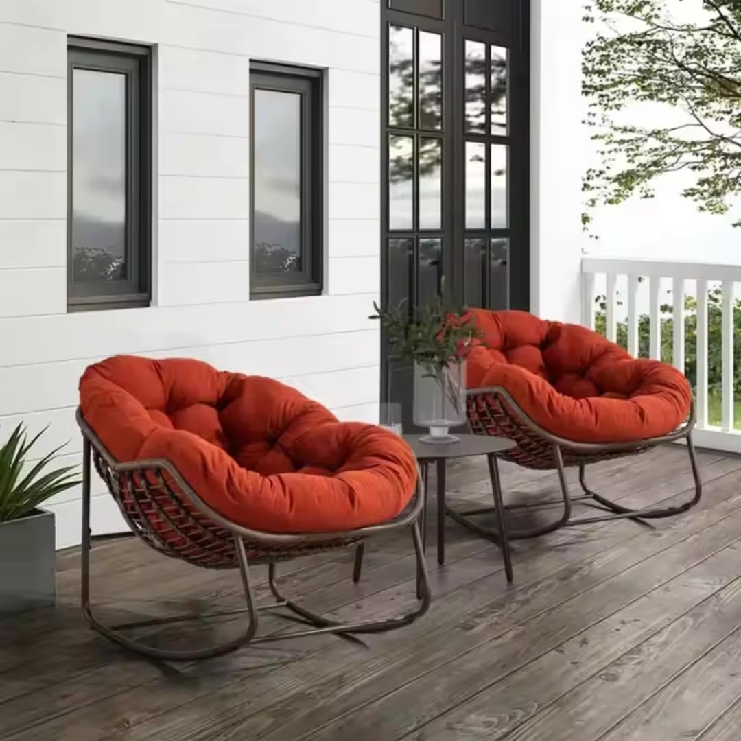Wooden Twist Large Indoor Outdoor Rocking Chair, Oversized Rocking