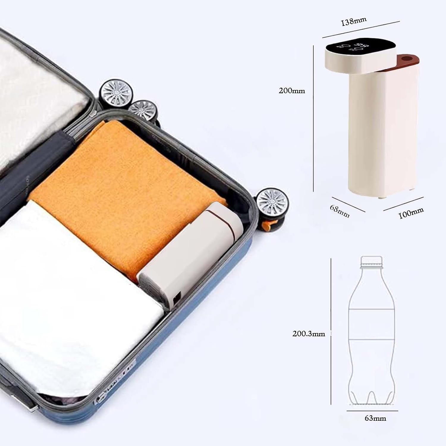 Hot Water Dispenser-Portable & On-The-Go, Mini Instant Hot Water Dispenser, with 2000w Quick Heating in 3s, for Home, Office, Kitchen, RV