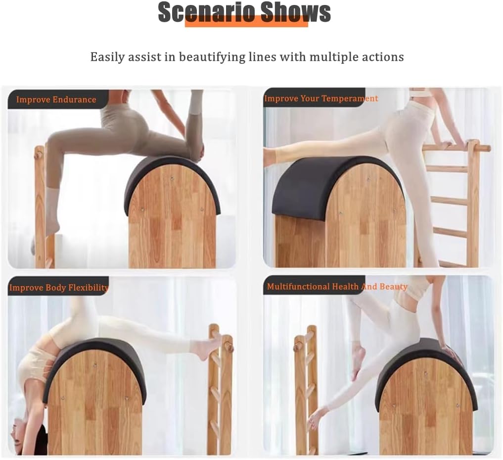COOLBABY Pilates Solid Wood Ladder Bucket Yoga Body Sculpting Slimming Home Fitness Equipment