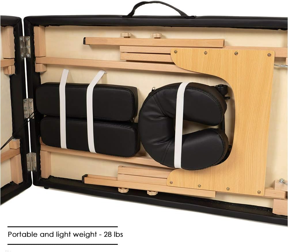 Massage Table Bed Spa 84 Inches Long Portable 2 Folding W/Carry Case Heigh Adjustable Salon Face Cradle