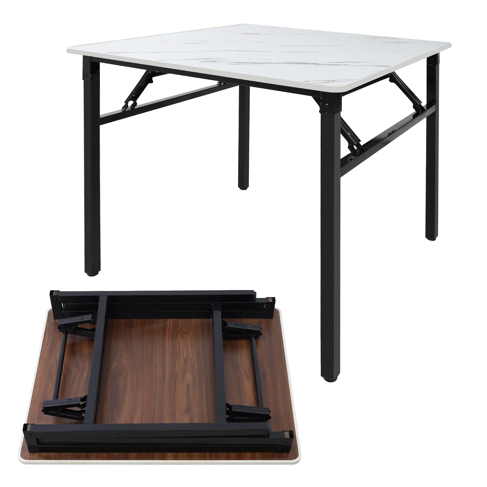 Adjustable Folding Desk No Install, Portable and Compact Computer Walnut Table Office Table for Home, Office, Study, Dining, Camping, Picnic, and BBQ (Yellow, 80 * 40 * 75cm)-GCC Home Center