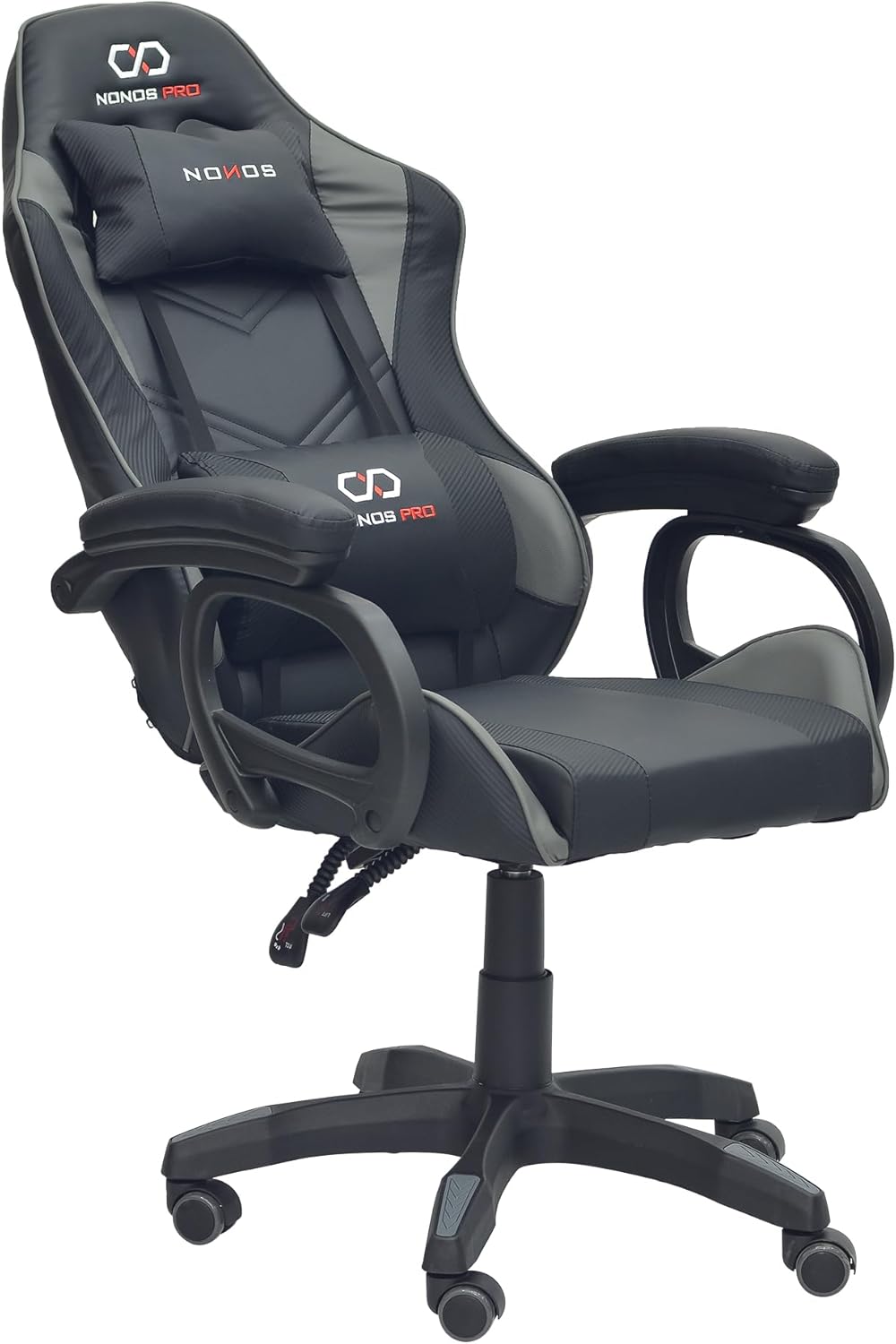 Modern design Gaming chair MH-FR44-Grey-blk It has HeadRest and Arm rest material Pu leather - Grey,Black-GCC Home Center
