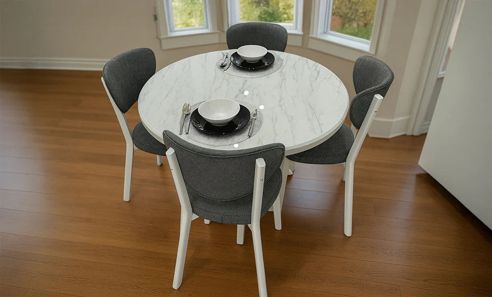 Dining Set 4-Seater - White