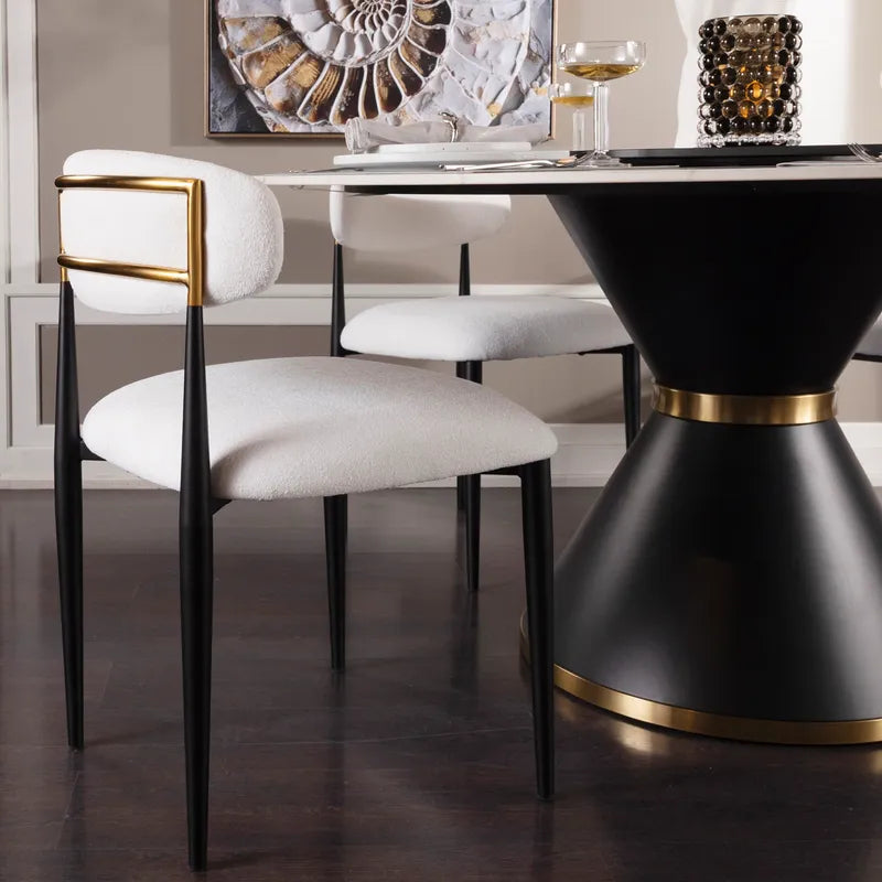 Luxury Round Dining Table White/Black – Ø150 cm - 8 People