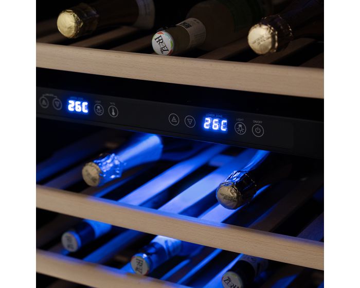 Beverage & Wine Cooler 76 Bottle Dual Zone Wine Fridge 225L Black – TERBC76DZ