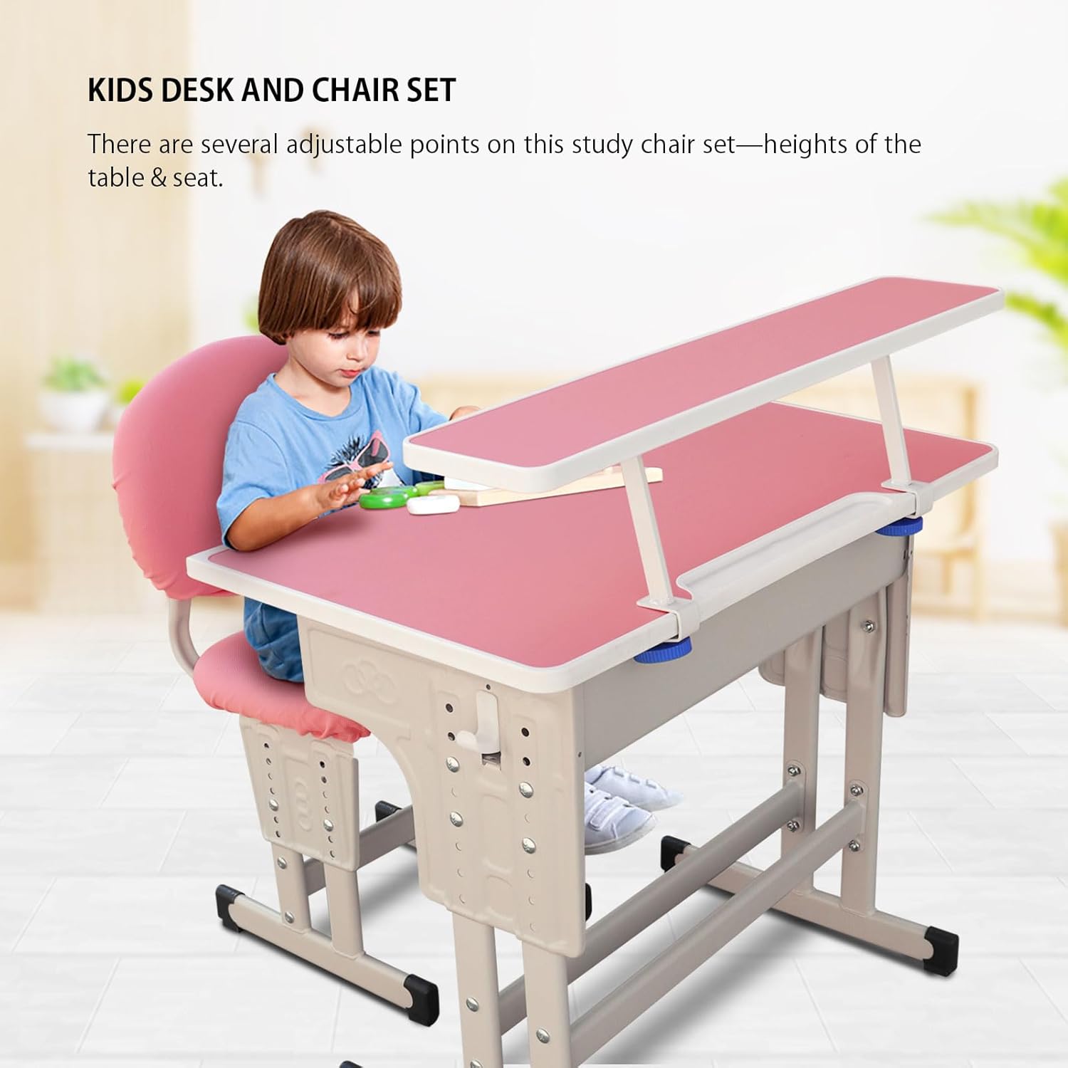 Adjustable School Desk and Chair Set For Primary & Secondary School – Ideal for Home