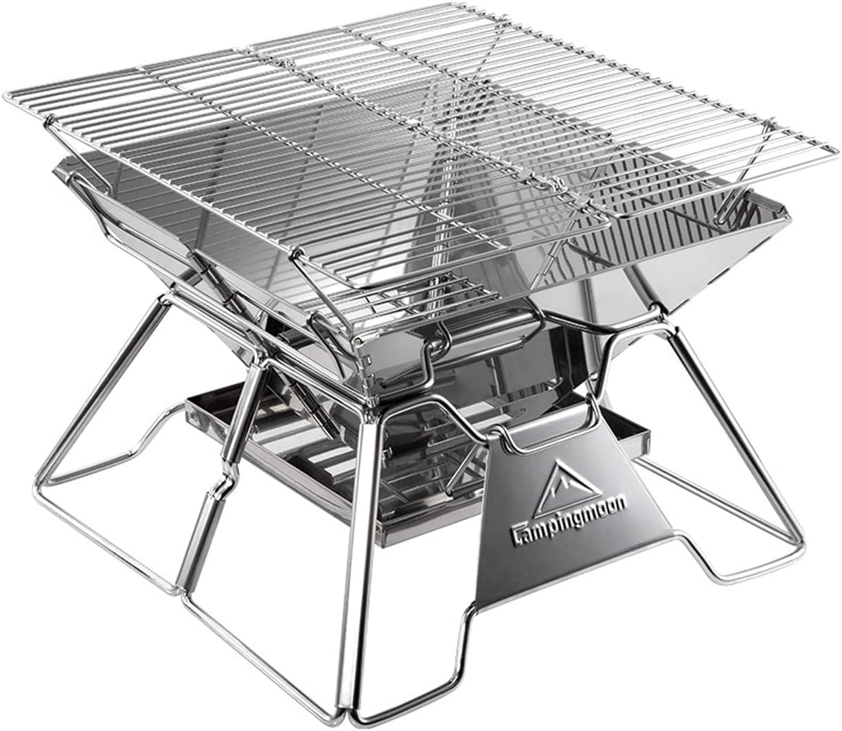 camping moon Portable Foldable Stainless Steel Bbq Charcoal Grill (MT-2)