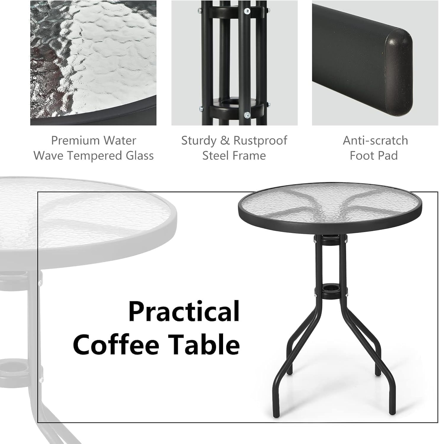 Deep Sleep Outdoor Patio Bistro Set – 2 Wicker Chairs & Round Table – Perfectly Crafted for Small Spaces, Cozy Outdoor Dining, and Stylish Relaxation