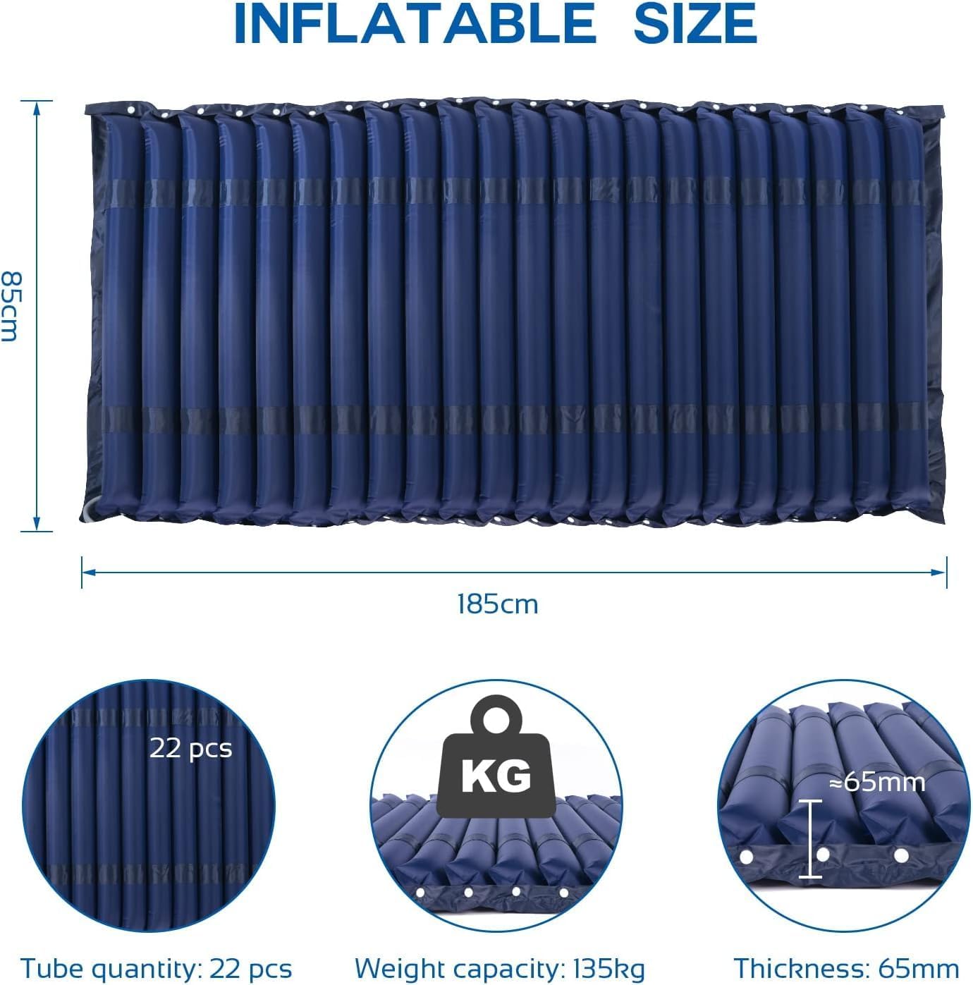 AKM Air bed Cushion for Bedridden Elderly, Alternating Pressure Mattress for Bed Sores, Anti Decubitus Air Mattress Pads with Low Noise Pump System for Hospital Bed