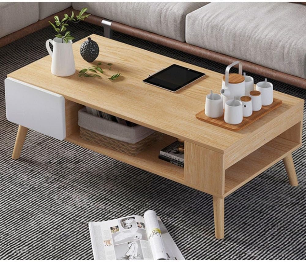 Danube Home Adonia Coffee Table | Multifunctional Living Room Desk | Space Saving Center Table | Modern Design Furniture For Home, Living Room L 100 x W 53 x H 42 cm - Oak