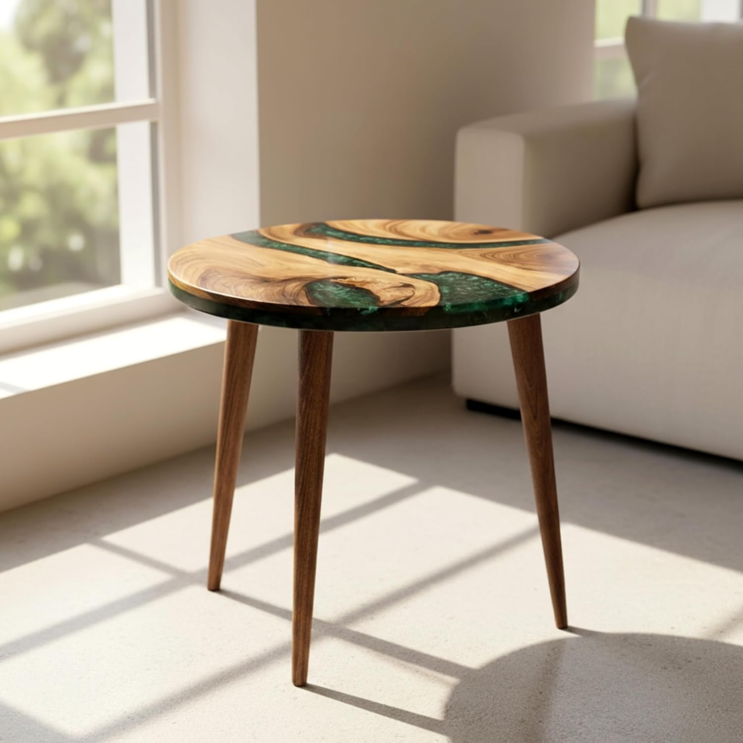Pre Order 10 Days Luxury Handcrafted Epoxy Resin Solid Wood Coffee Table with Unique Ocean Theme Design