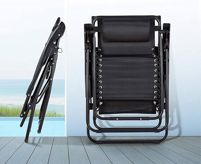 Outdoor Lounges Chair Foldable Camping Chair, Zero Gravity Adjustable Beach Chair and Garden Chair-GCC Home Center