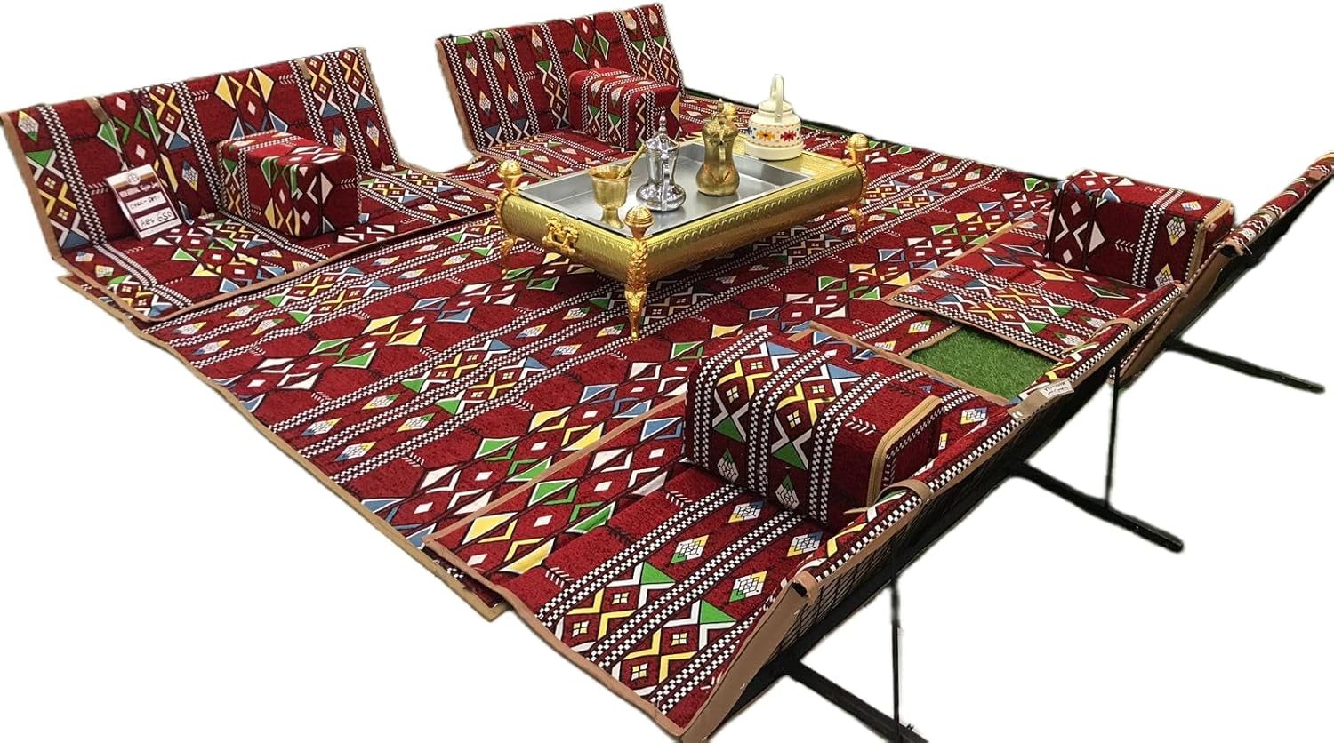 ALBAWADI Arabic Folding Carpet Camping Desert Carpet with Pillow Tent Floor Mat Sets
