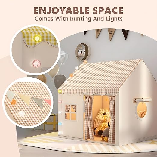 Large Kids Tent House Indoor/Outdoor, Toddler Play Tent With Birthday Party Decoration-GCC Home Center