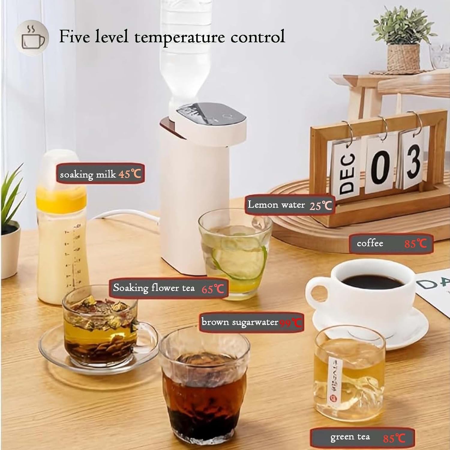 Hot Water Dispenser-Portable & On-The-Go, Mini Instant Hot Water Dispenser, with 2000w Quick Heating in 3s, for Home, Office, Kitchen, RV