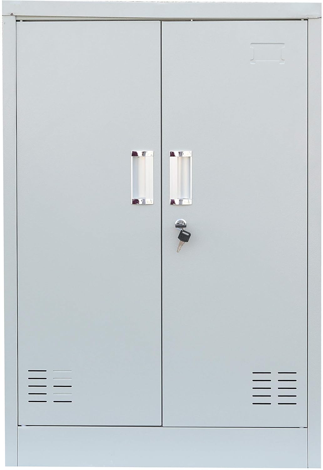 Steel Shoe Rack With Doors - Grey