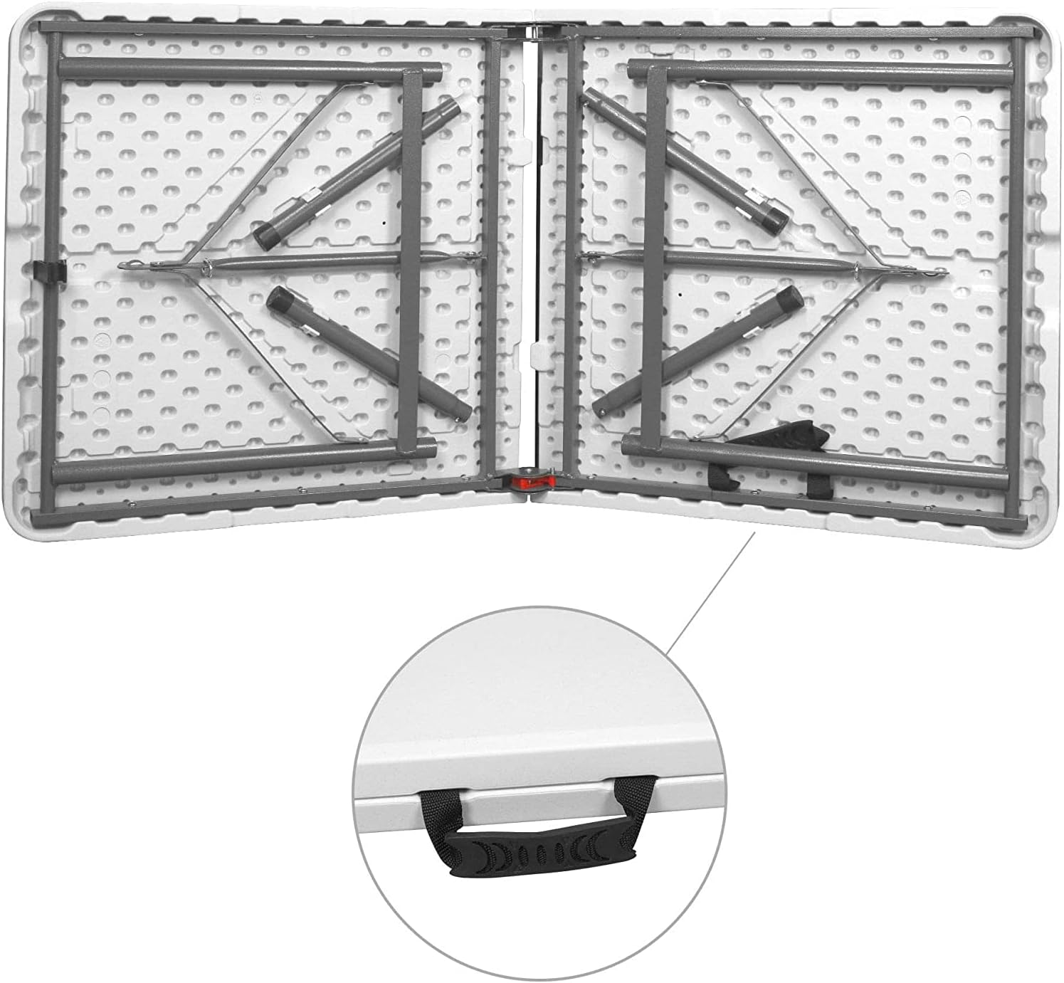 Rectangular Folding Table - 120x60x74cm HDPE 3.5cm Thick,120cm White