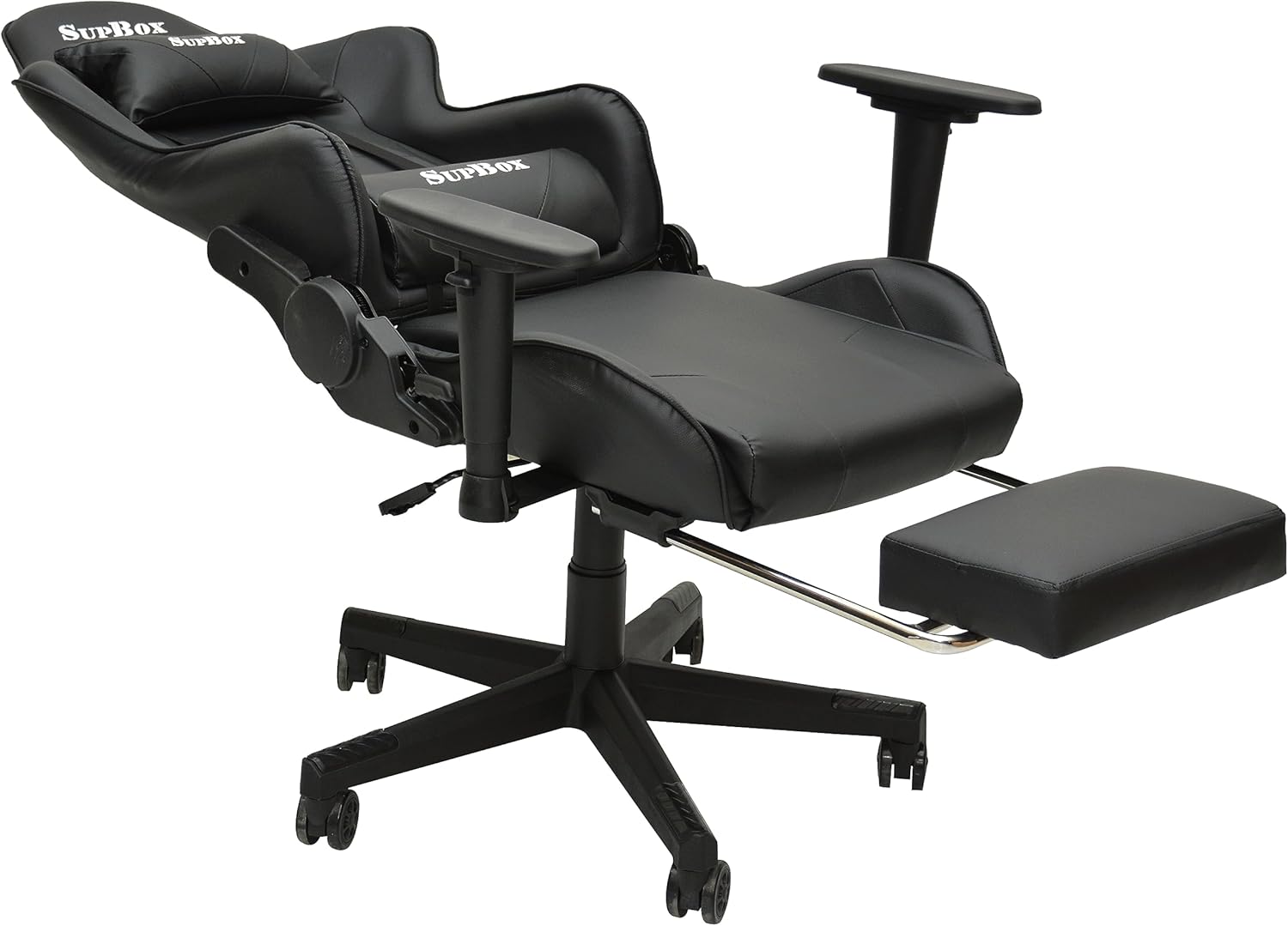 Multi Home Furniture Modern design Best Executive gaming chair MH-8886-Black for Video Gaming Chair for Pc with fully reclining back and head rest amd footrest and soft leather (Black)