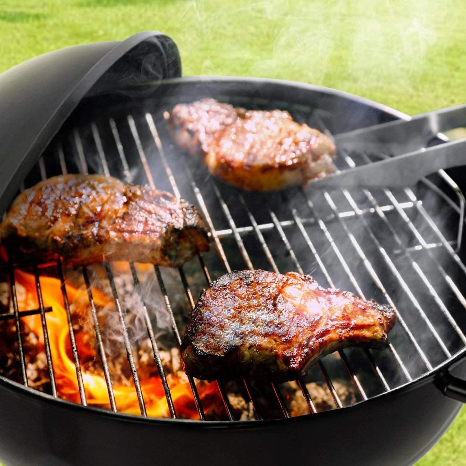 COOLBABY Trolley Charcoal Barbecue Grill A picnic BBQ Outdoor Patio Garden with Side Trays and Storage Shelf Barbecue pits