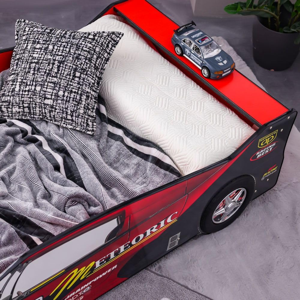 Ranger Meteoric 90x190 Kid Car Bed | Modern Design Kids Single Bed Frame Furniture | Comfortable Bed (Mattress Not Included) L208xW97.5xH69.2cm
