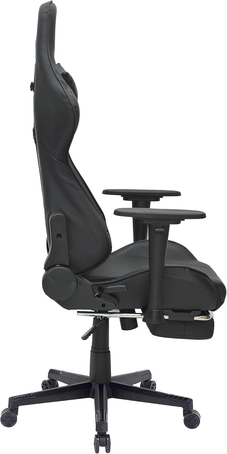 Multi Home Furniture Modern design Best Executive gaming chair MH-8886-Black for Video Gaming Chair for Pc with fully reclining back and head rest amd footrest and soft leather (Black)